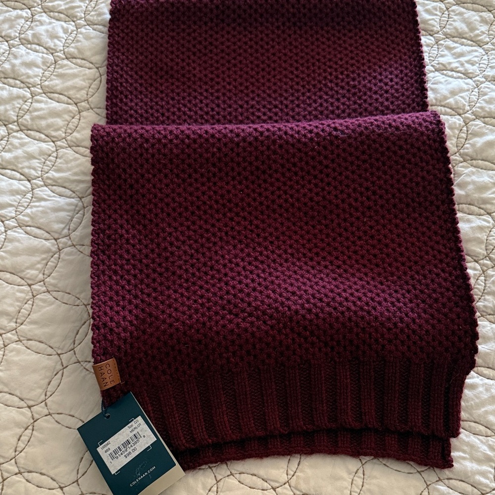 Cole Haan Merlot Knit Scarf - hottest color for Fall/Winter.